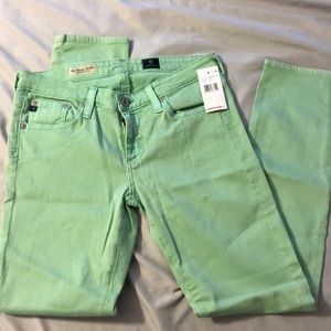 Adriano Goldschmied green skinny jeans